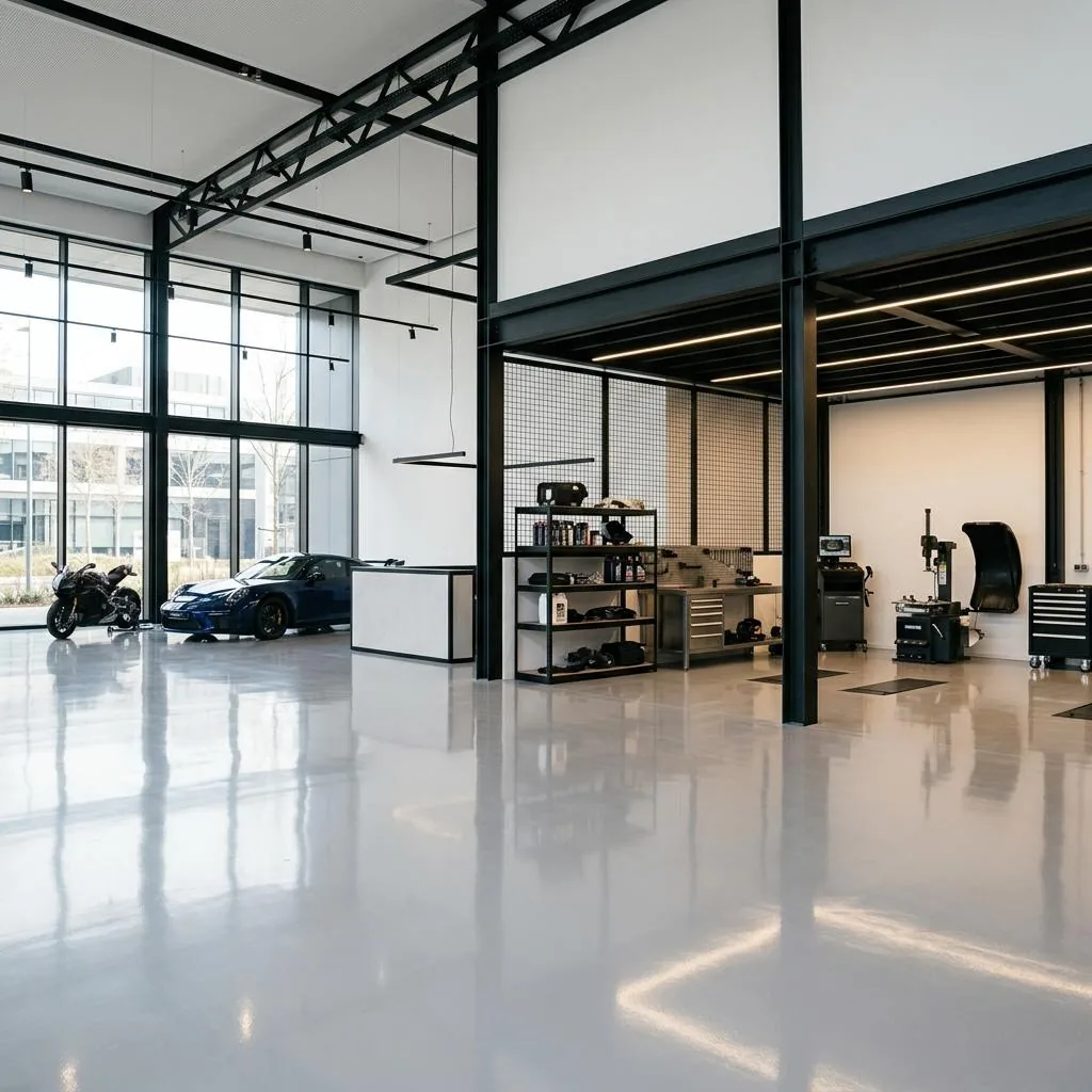 Pale showroom grey - illustrative solid colour finish